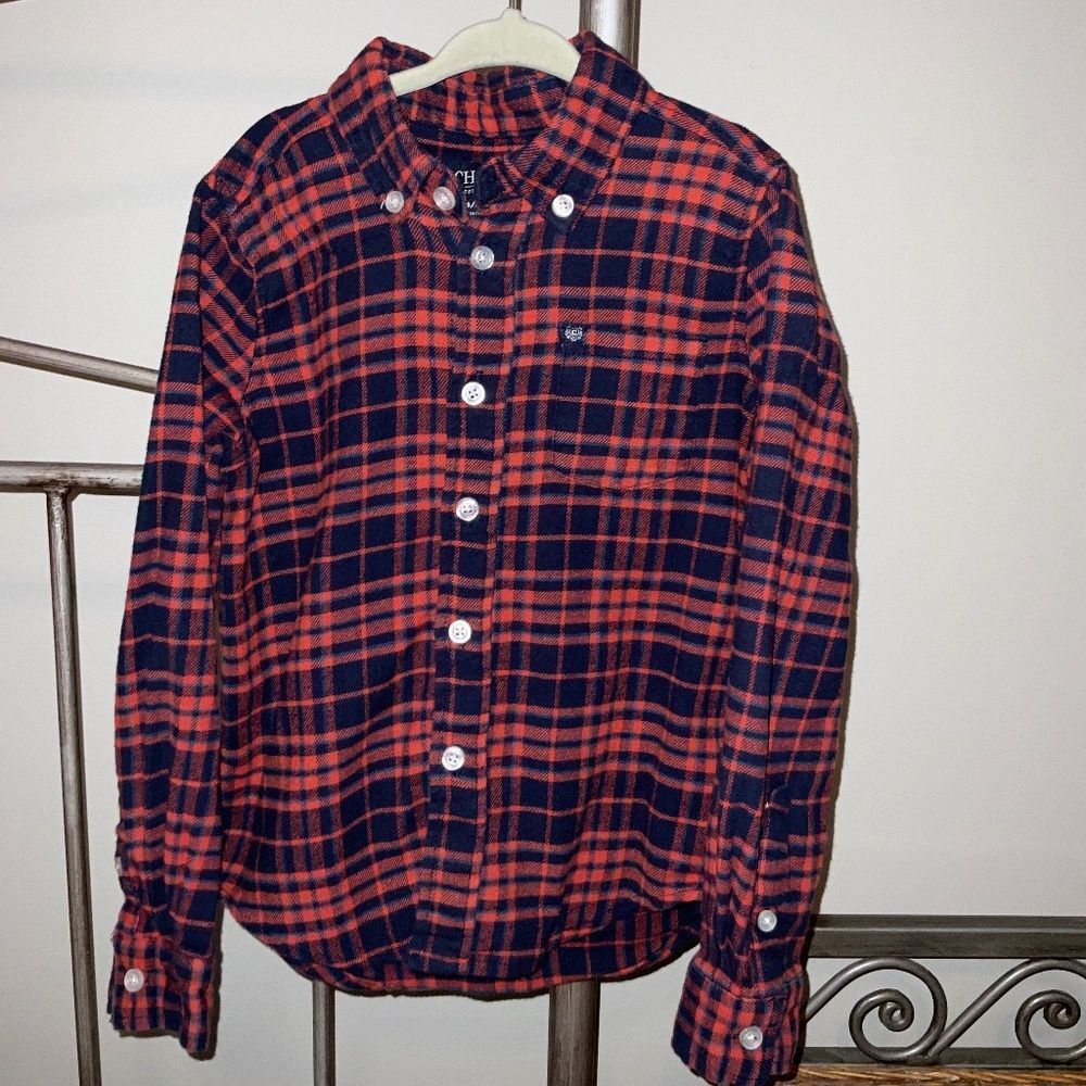 Chaps Dress Flannel Shirt Boys size 4/5